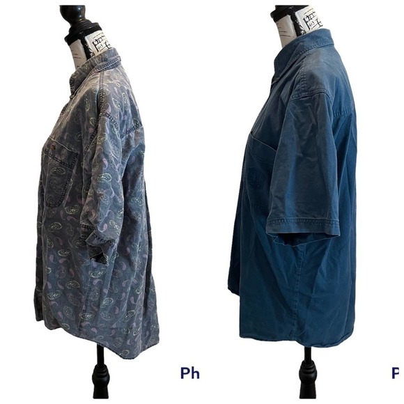 Vintage Bugle Boy Shirts Blue Paisley Size Medium Bundle Set Preppy Frat office - Picture 3 of 7